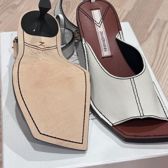 Zimmermann Leather and Canvas Ankle Strap Sandals - Picture 7 of 8
